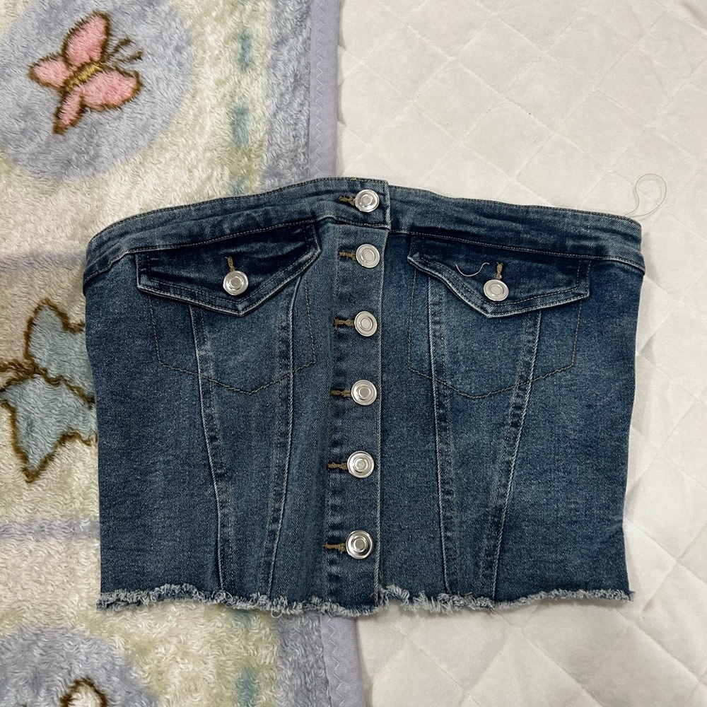 Denim Tube Top for Women 
Size: M